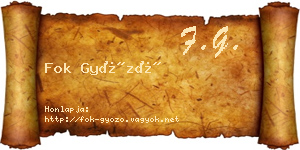 Fok Győző névjegykártya